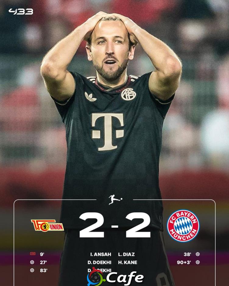 Kết quả Union Berlin 2-2 Bayern: Hùm xám đứt mạch toàn thắng
