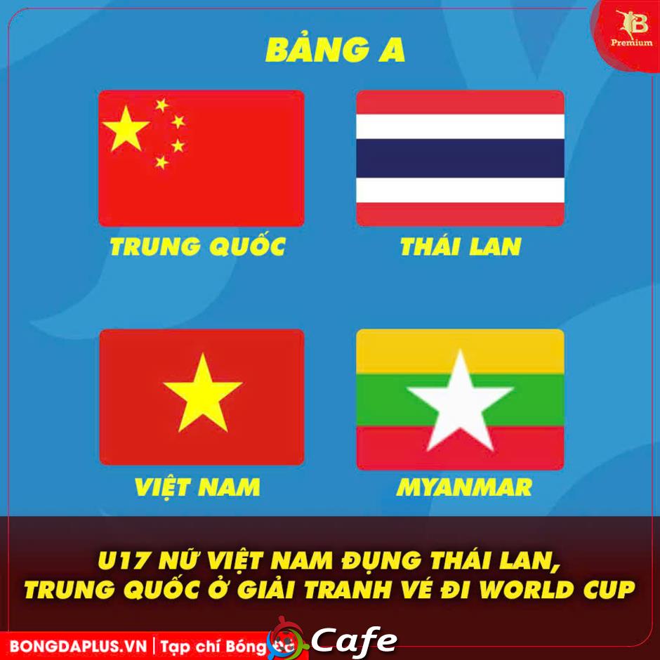 U17 nữ Việt Nam nằm cùng bảng với Trung Quốc, Thái Lan và Myanmar