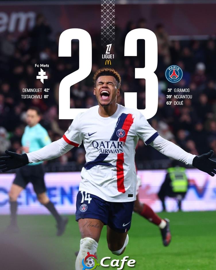 Kết quả Metz 2-3 PSG: PSG thắng chật vật đội bét bảng