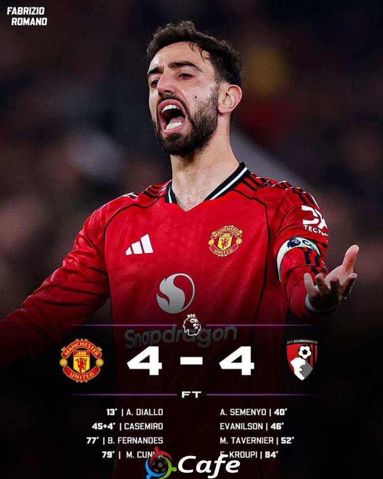 Kết quả MU 4-4 Bournemouth: Trận cầu điên rồ