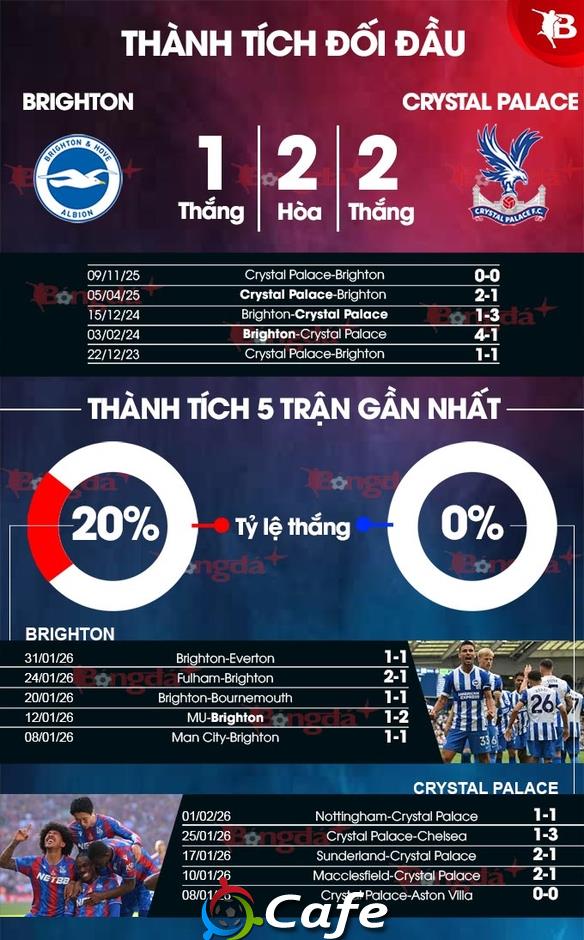 Nhận định bóng đá Brighton vs Crystal Palace, 21h00 ngày 8/2: Bẻ nang vuốt đại bàng